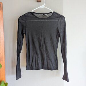 H&M sheer top, Black, S